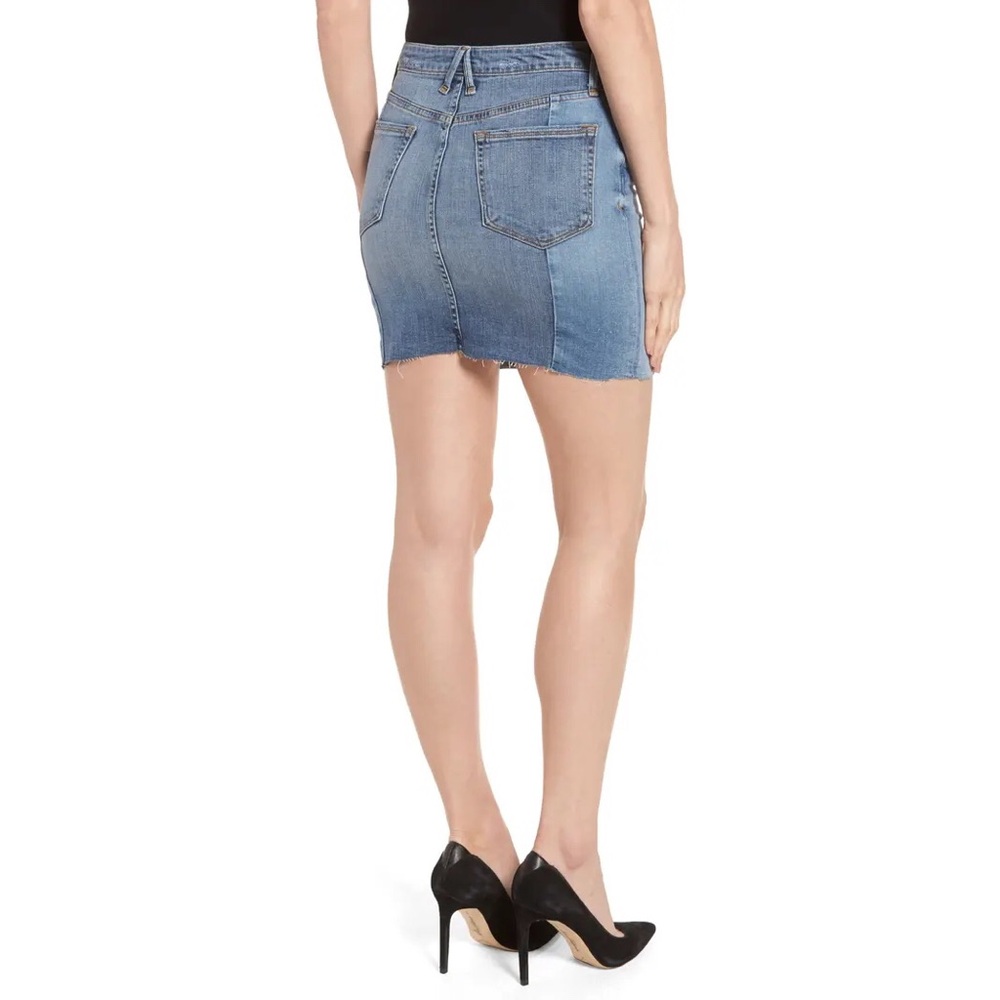 Good American Patchwork Denim Miniskirt